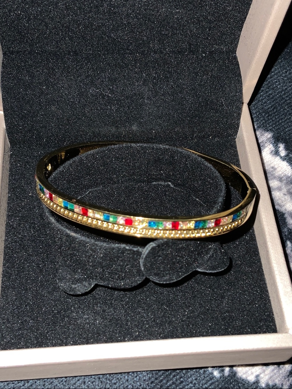 Gold-Tone Multi-Color Bangle Bracelet